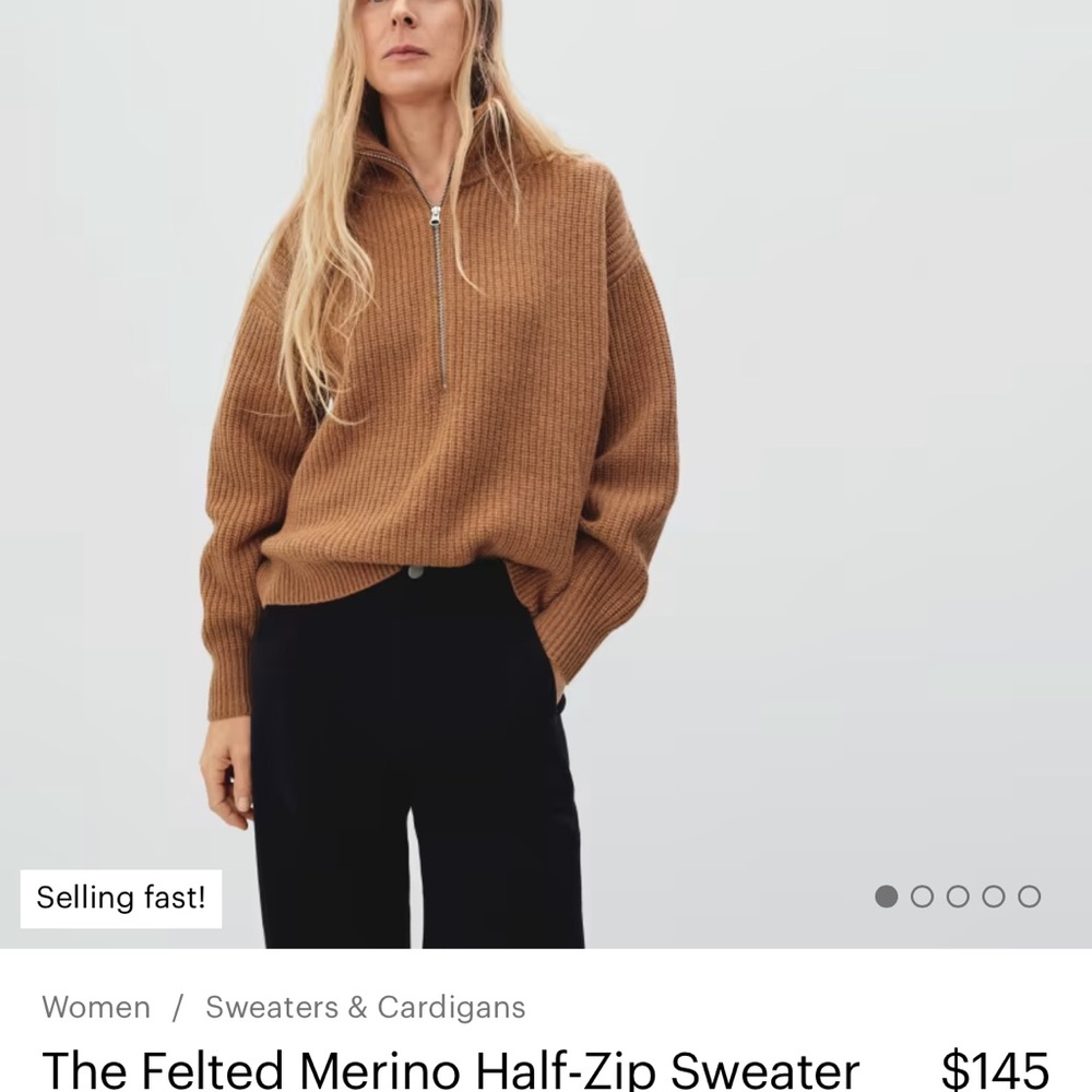 Everlane Half Zip Sweater